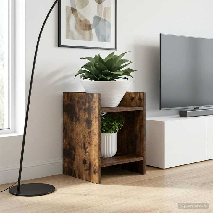 Planteholder 2 pcs Røget Eg 30 x 30 x 40 cm Konstrueret træ