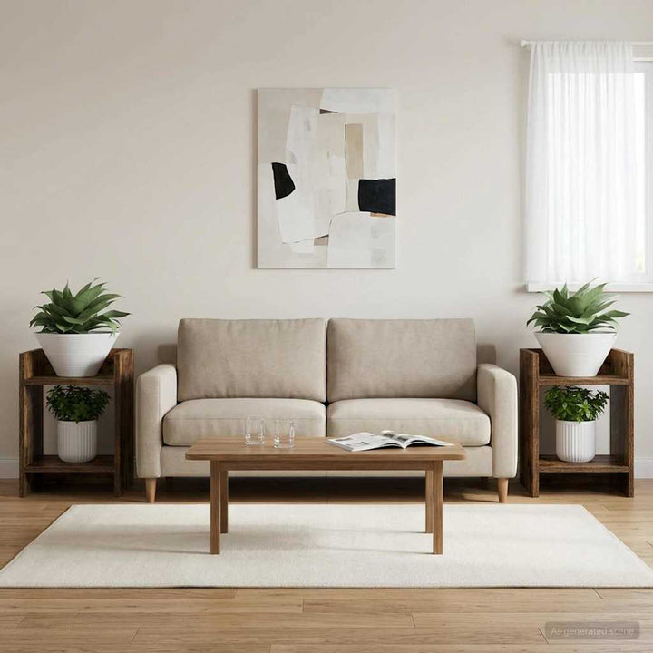 Planteholder 2 pcs Røget Eg 30 x 30 x 40 cm Konstrueret træ