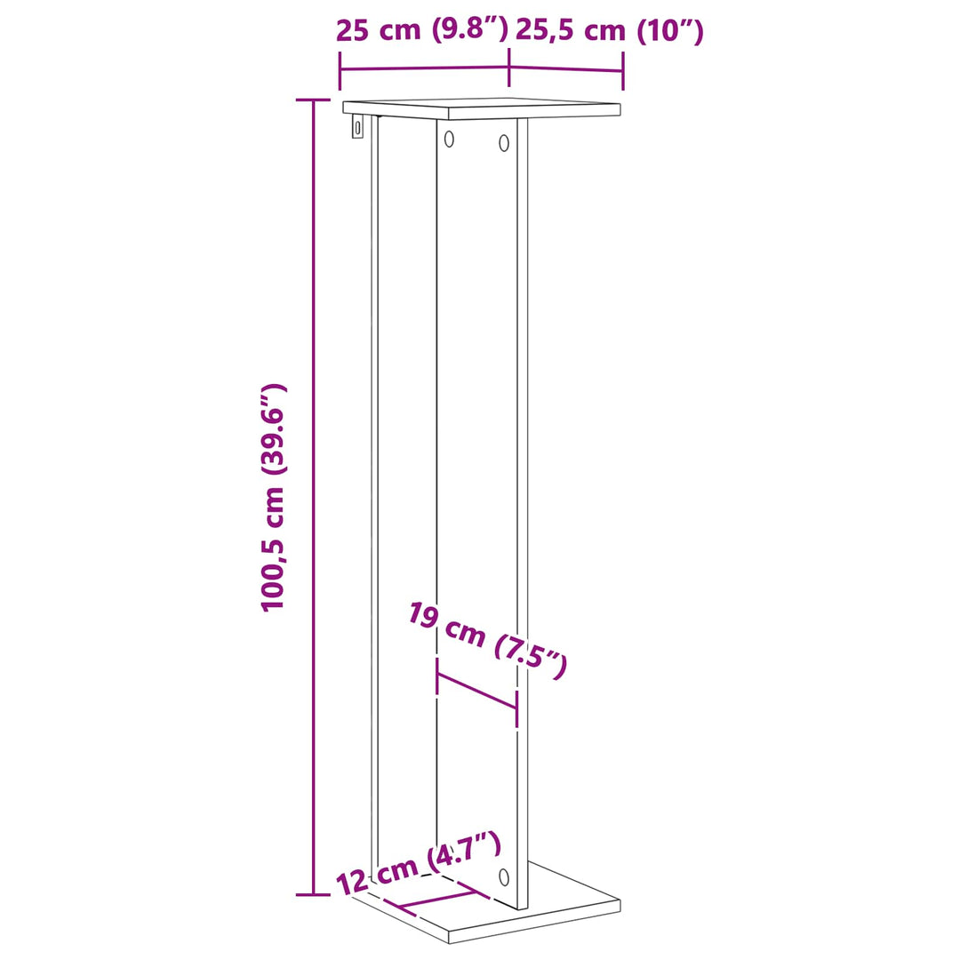 Planteholder Betongrå 25 x 25,5 x 100,5 cm Konstrueret træ