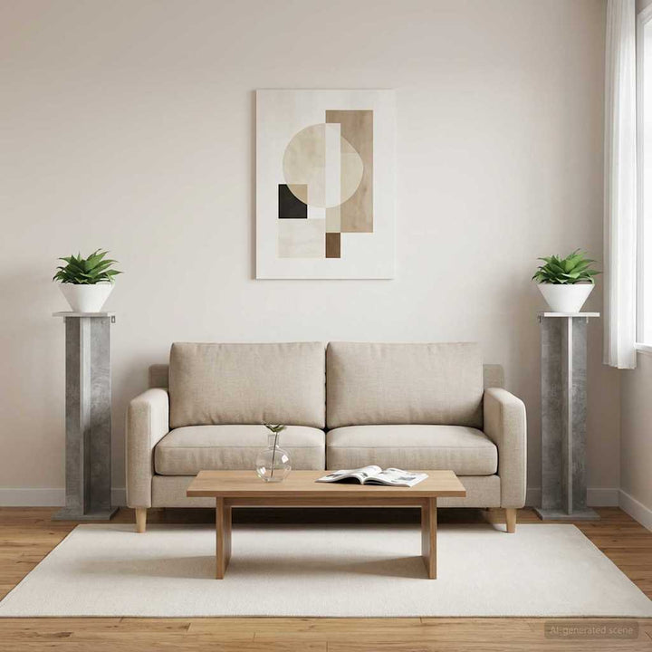 Planteholder 2 stk. Betongrå 25 x 25,5 x 100,5 cm