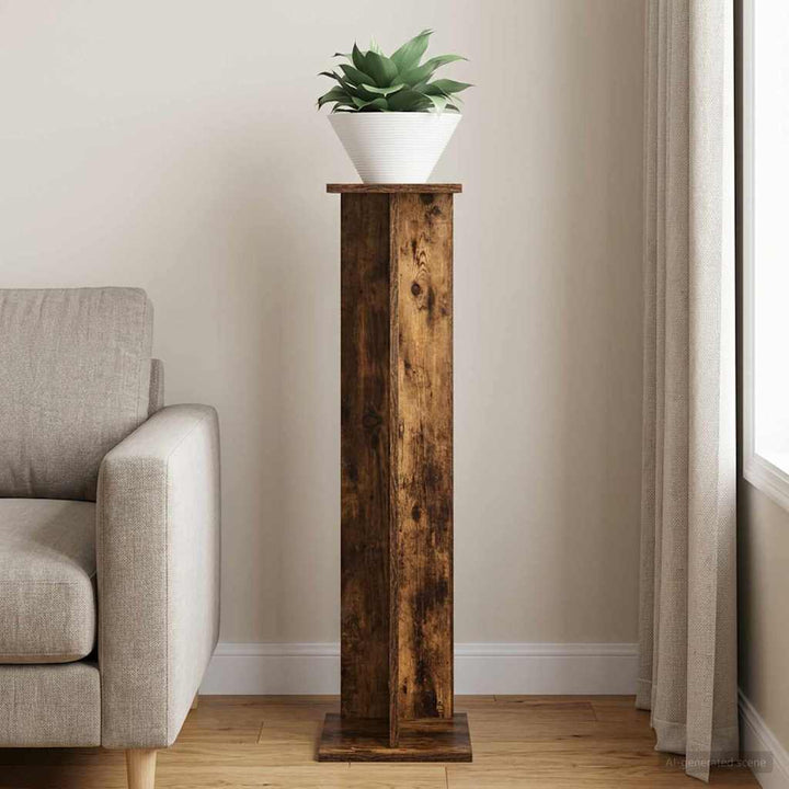 Planteholder Røget eg 25 x 25,5 x 100,5 cm Konstrueret træ