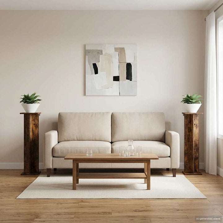 Planteholder 2 stk. Røget eg 25 x 25,5 x 100,5 cm