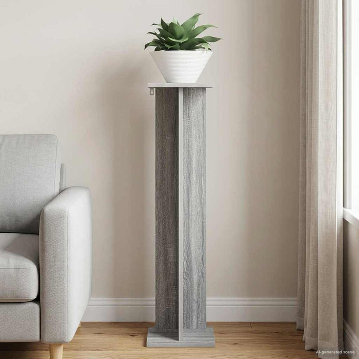Planteholder Grå Sonoma 25 x 25,5 x 100,5 cm Konstrueret træ