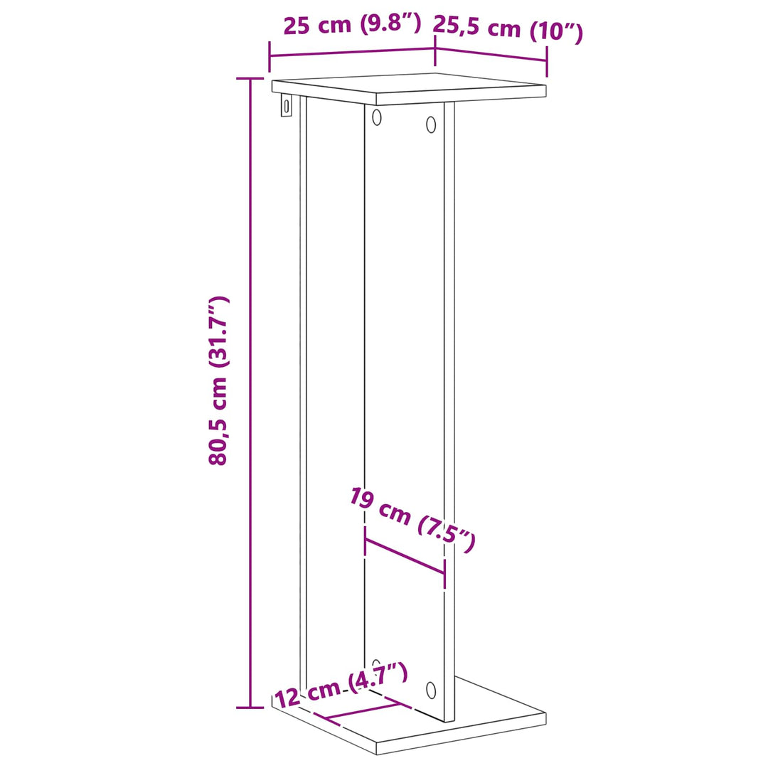 Planteholder Hvid 25 x 25,5 x 80,5 cm Konstrueret træ