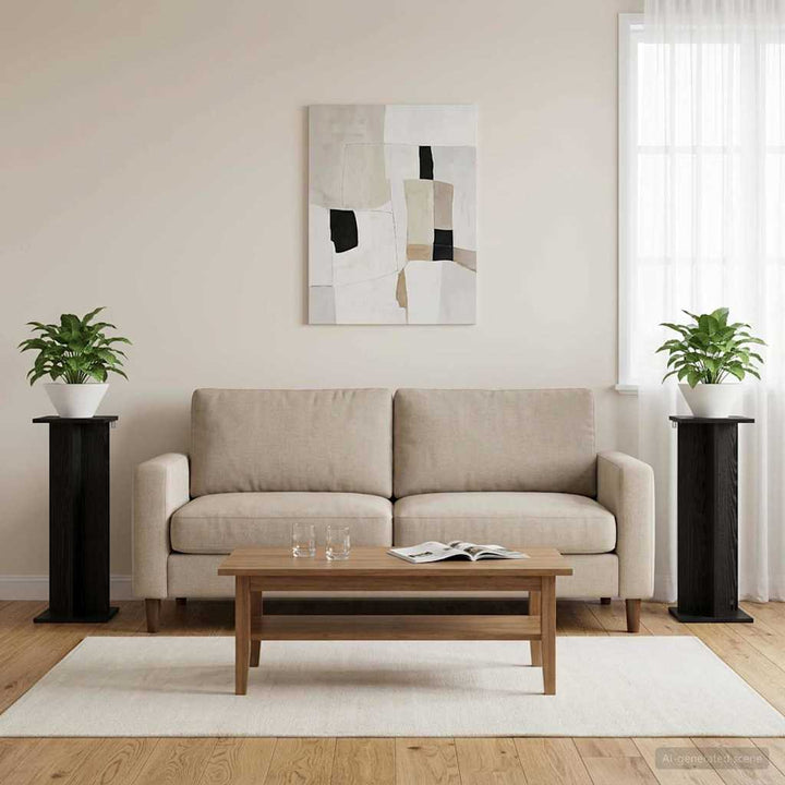 Planteholder 2 stk. Sort eg 25 x 25,5 x 80,5 cm Konstrueret træ