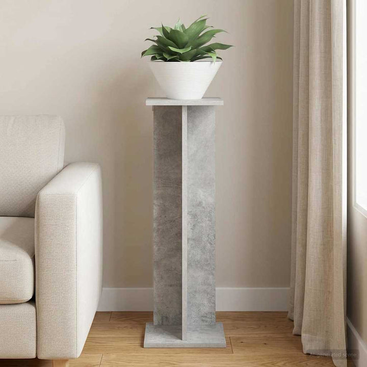 Planteholder Betongrå 25 x 25,5 x 80,5 cm Konstrueret træ