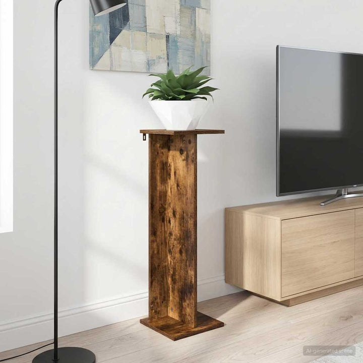 Planteholder Røget eg 25 x 25,5 x 80,5 cm Konstrueret træ
