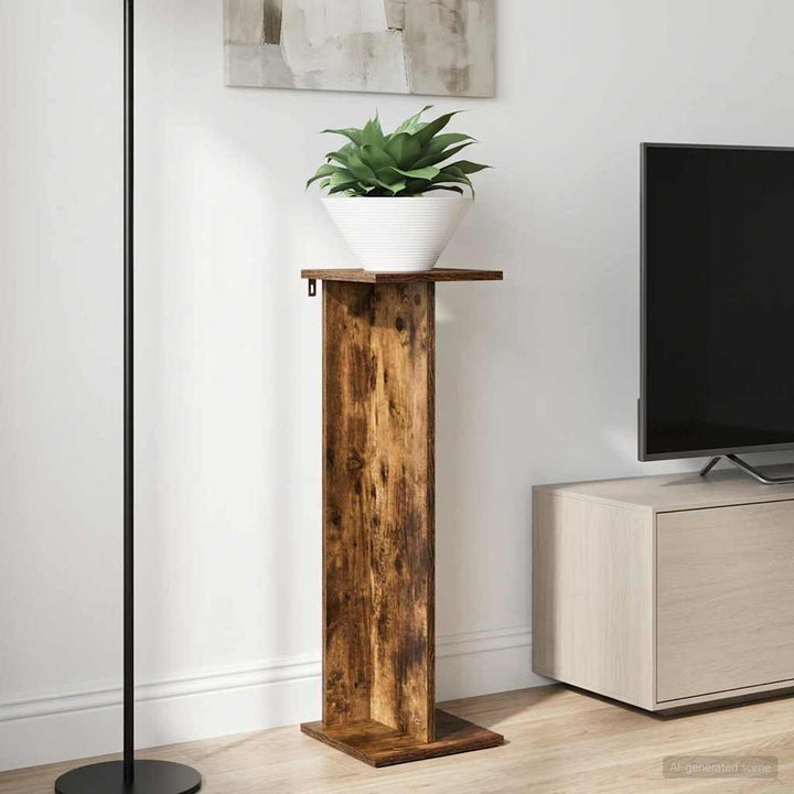 Planteholder 2 pcs Røget Eg 25 x 25,5 x 80,5 cm Konstrueret træ