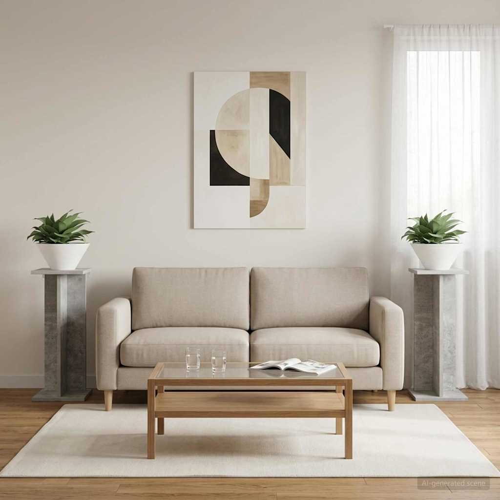Planteholder 2 stk. Betongrå 25 x 25,5 x 60,5 cm