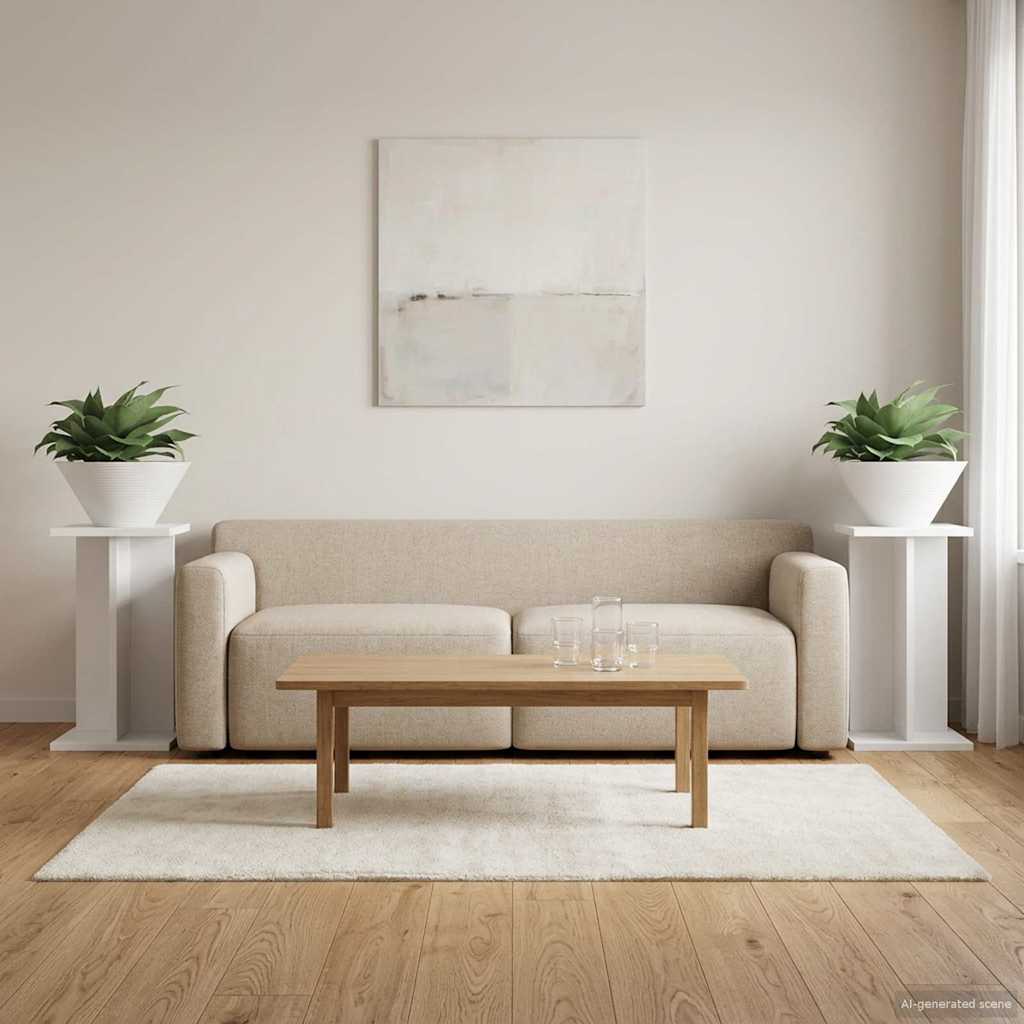 Planteholder 2 stk. Hvid 25 x 25,5 x 40,5 cm Konstrueret træ