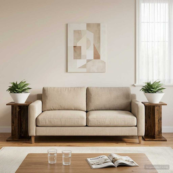 Planteholder 2 stk. Røget eg 25 x 25,5 x 40,5 cm