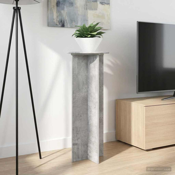 Planteholder 2 pcs Betongrå Ø40 x 100 cm Konstrueret træ