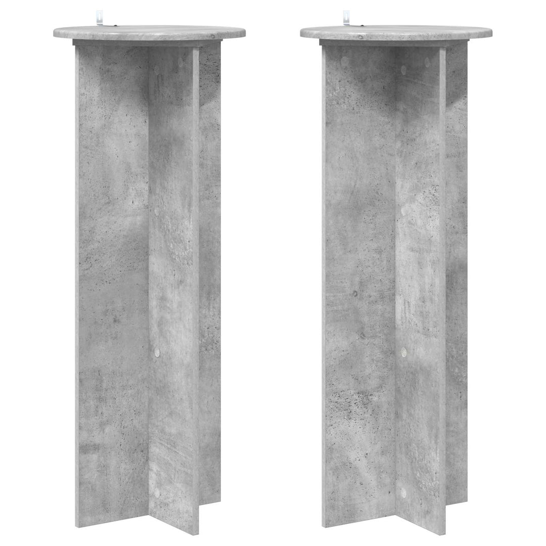Planteholder 2 pcs Betongrå Ø40 x 100 cm Konstrueret træ
