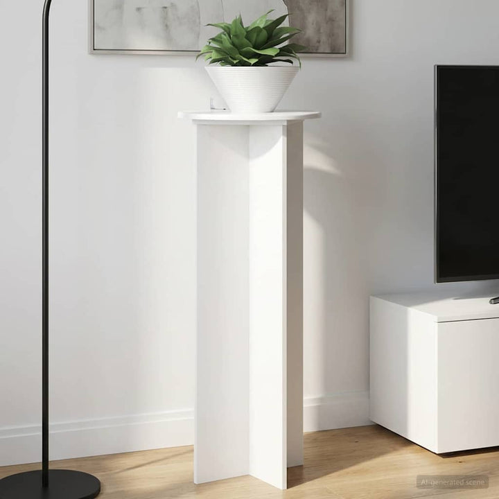 Planteholder 2 pcs Hvid højglans Ø40 x 100 cm Konstrueret træ