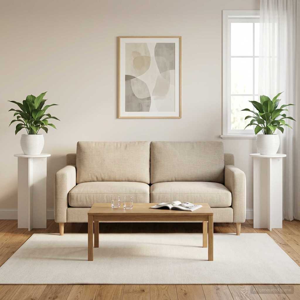 Planteholder 2 pcs Hvid højglans Ø40 x 100 cm Konstrueret træ