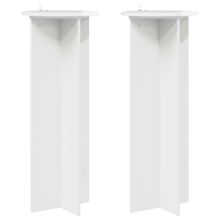 Planteholder 2 pcs Hvid højglans Ø40 x 100 cm Konstrueret træ