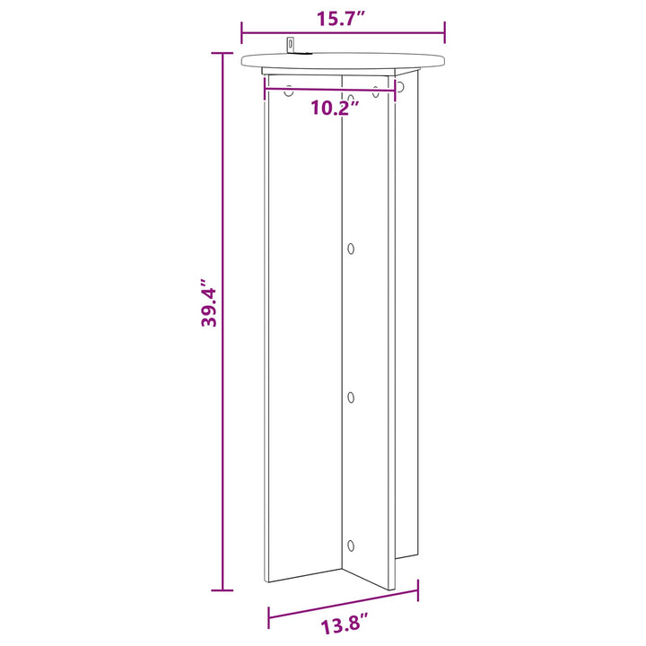 Planteholder 2 pcs Hvid højglans Ø40 x 100 cm Konstrueret træ
