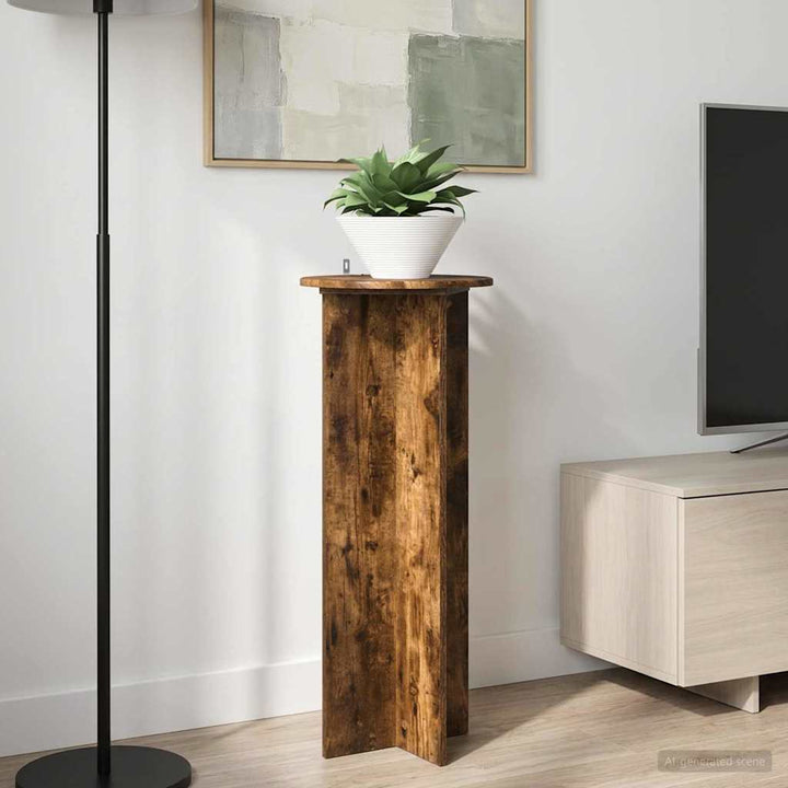 Planteholder 2 pcs Røget eg Ø40 x 100 cm Konstrueret træ