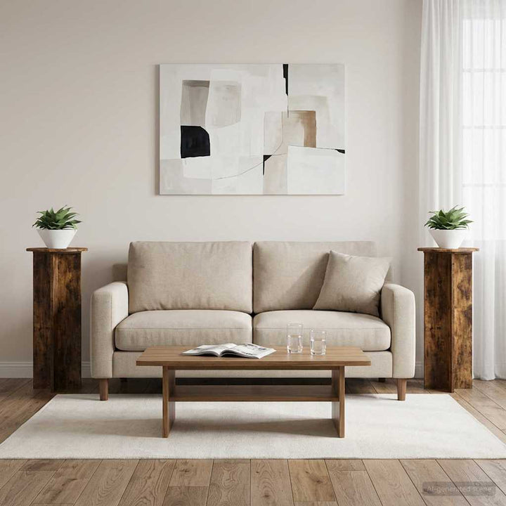 Planteholder 2 pcs Røget eg Ø40 x 100 cm Konstrueret træ