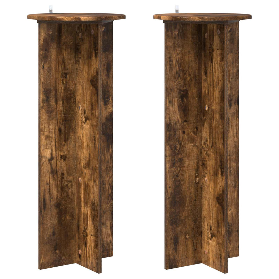 Planteholder 2 pcs Røget eg Ø40 x 100 cm Konstrueret træ