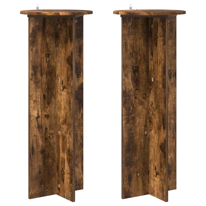 Planteholder 2 pcs Røget eg Ø40 x 100 cm Konstrueret træ