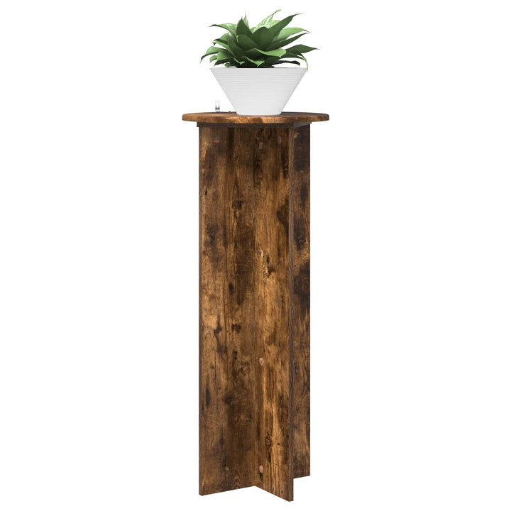 Planteholder 2 pcs Røget eg Ø40 x 100 cm Konstrueret træ
