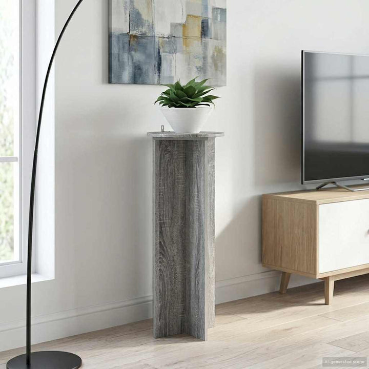 Planteholder 2 stk. Grå sonoma-eg Ø40 x 100 cm Konstrueret træ