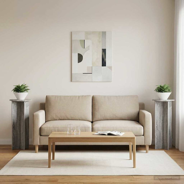 Planteholder 2 stk. Grå sonoma-eg Ø40 x 100 cm Konstrueret træ