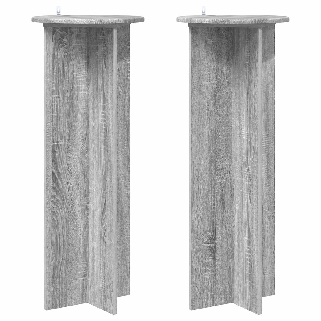 Planteholder 2 stk. Grå sonoma-eg Ø40 x 100 cm Konstrueret træ
