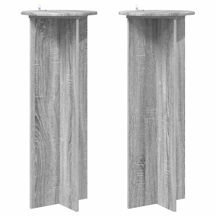 Planteholder 2 stk. Grå sonoma-eg Ø40 x 100 cm Konstrueret træ