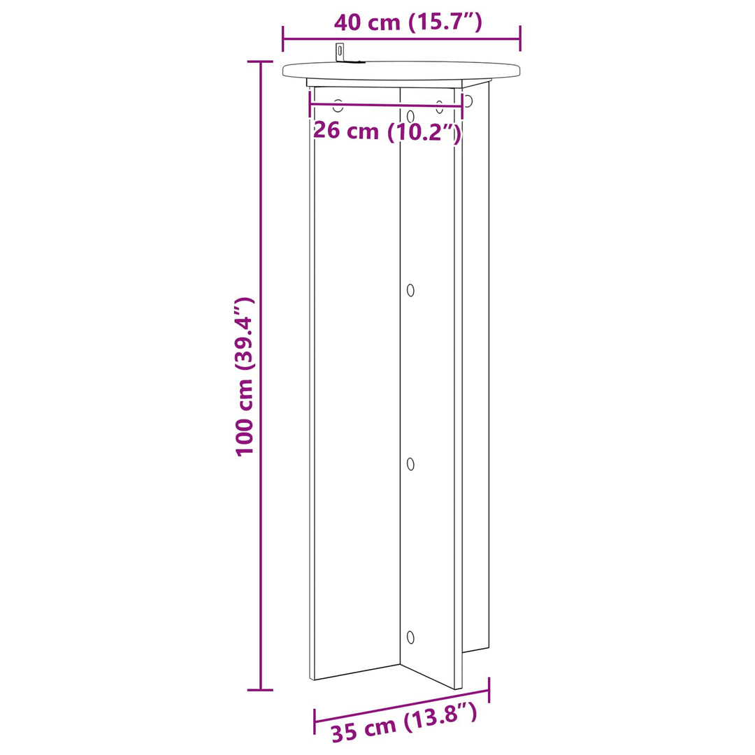 Planteholder 2 stk. Grå sonoma-eg Ø40 x 100 cm Konstrueret træ