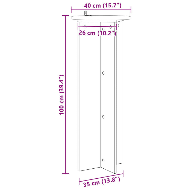 Planteholder 2 stk. Grå sonoma-eg Ø40 x 100 cm Konstrueret træ