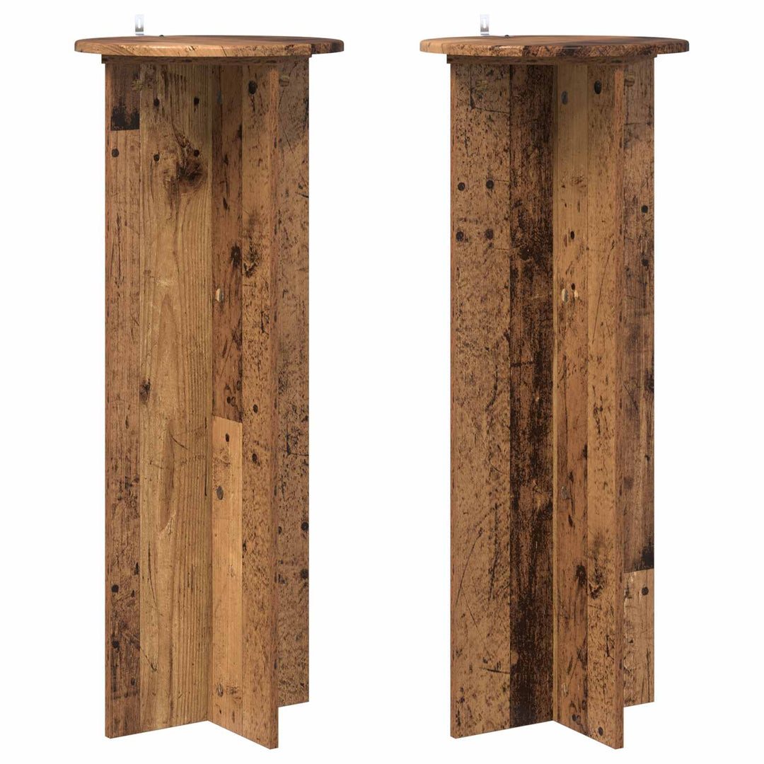 Planteholder 2 pcs Gammelt træ Ø40 x 100 cm Konstrueret træ