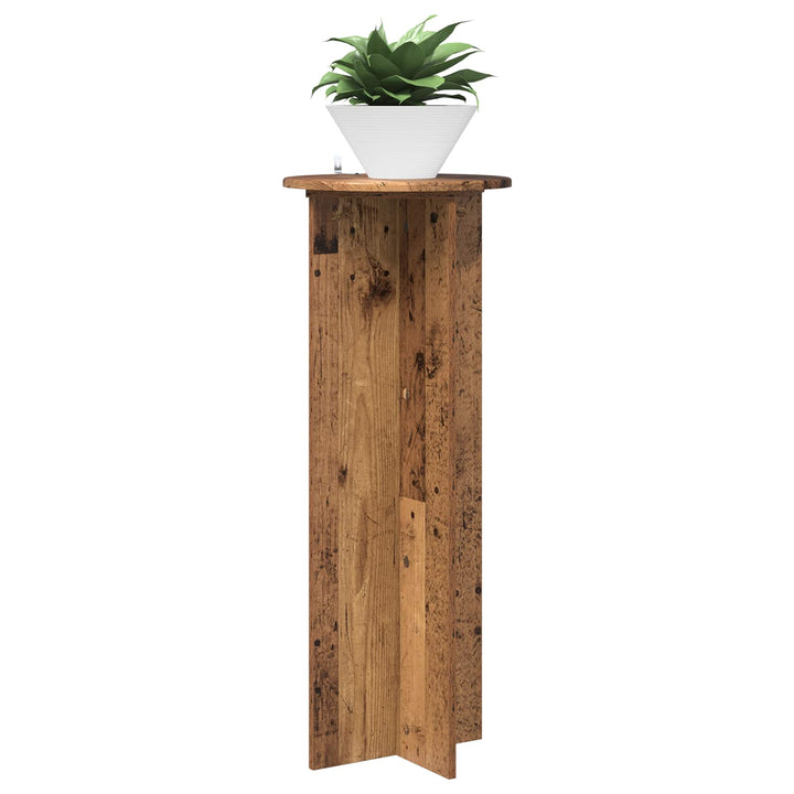 Planteholder 2 stk. Gammelt træ Ø40 x 100 cm Konstrueret træ