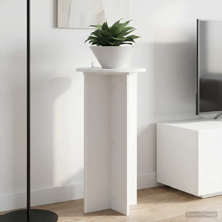 Planteholder 2 pcs Hvid Ø40 x 80 cm Konstrueret træ