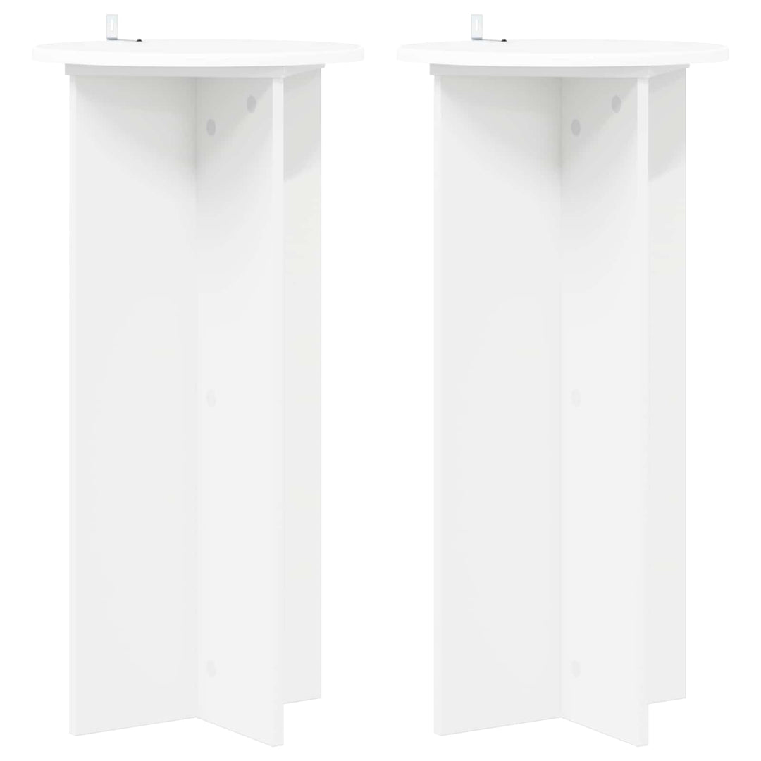 Planteholder 2 pcs Hvid Ø40 x 80 cm Konstrueret træ