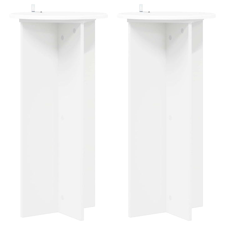 Planteholder 2 pcs Hvid Ø40 x 80 cm Konstrueret træ