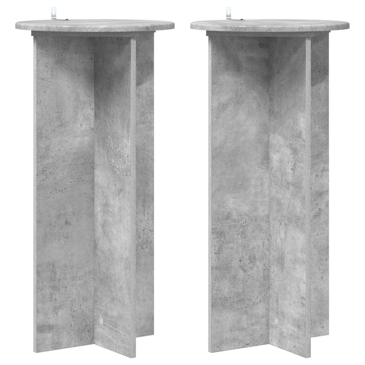 Planteholder 2 pcs Betongrå 40 x 40 x 80 cm Konstrueret træ