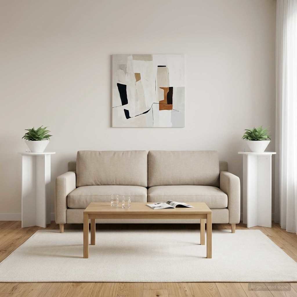Planteholder 2 pcs Hvid højglans 40 x 40 x 80 cm