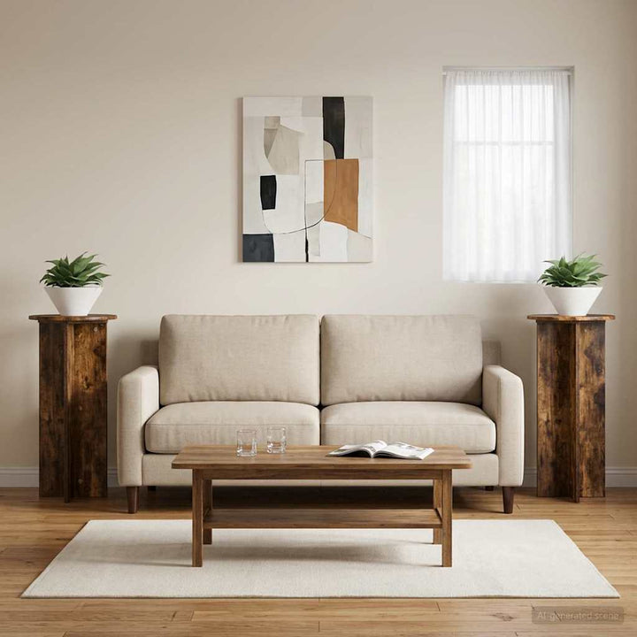 Planteholder 2 stk. Røget eg 40 x 40 x 80 cm Konstrueret træ