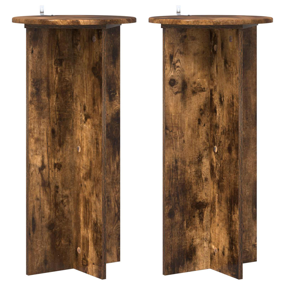 Planteholder 2 stk. Røget eg 40 x 40 x 80 cm Konstrueret træ