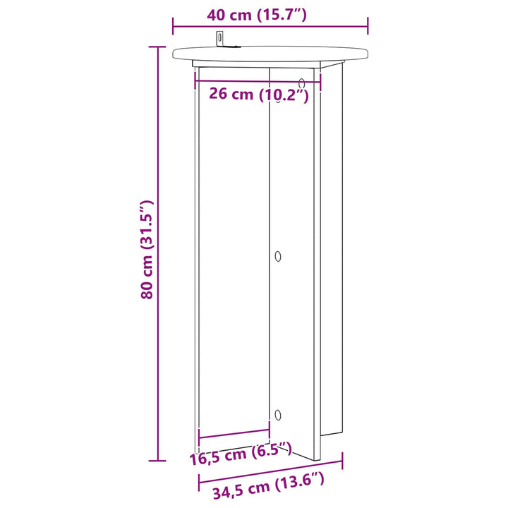 Planteholder 2 stk. Røget eg 40 x 40 x 80 cm Konstrueret træ