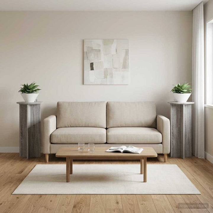 Planteholder 2 stk. Grå sonoma-eg 40 x 40 x 80 cm