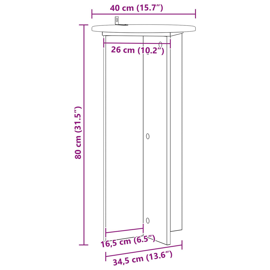 Planteholder 2 stk. Grå sonoma-eg 40 x 40 x 80 cm
