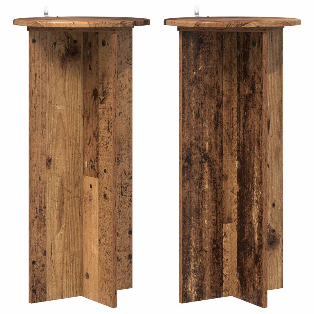 Planteholder 2 pcs Gammelt træ 40 x 40 x 80 cm Konstrueret træ