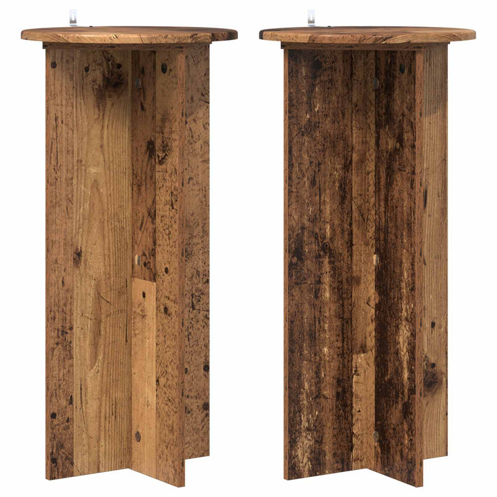 Planteholder 2 pcs Gammelt træ 40 x 40 x 80 cm Konstrueret træ