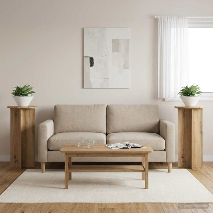 Planteholder 2 pcs Artisan-eg 40 x 40 x 80 cm Konstrueret træ