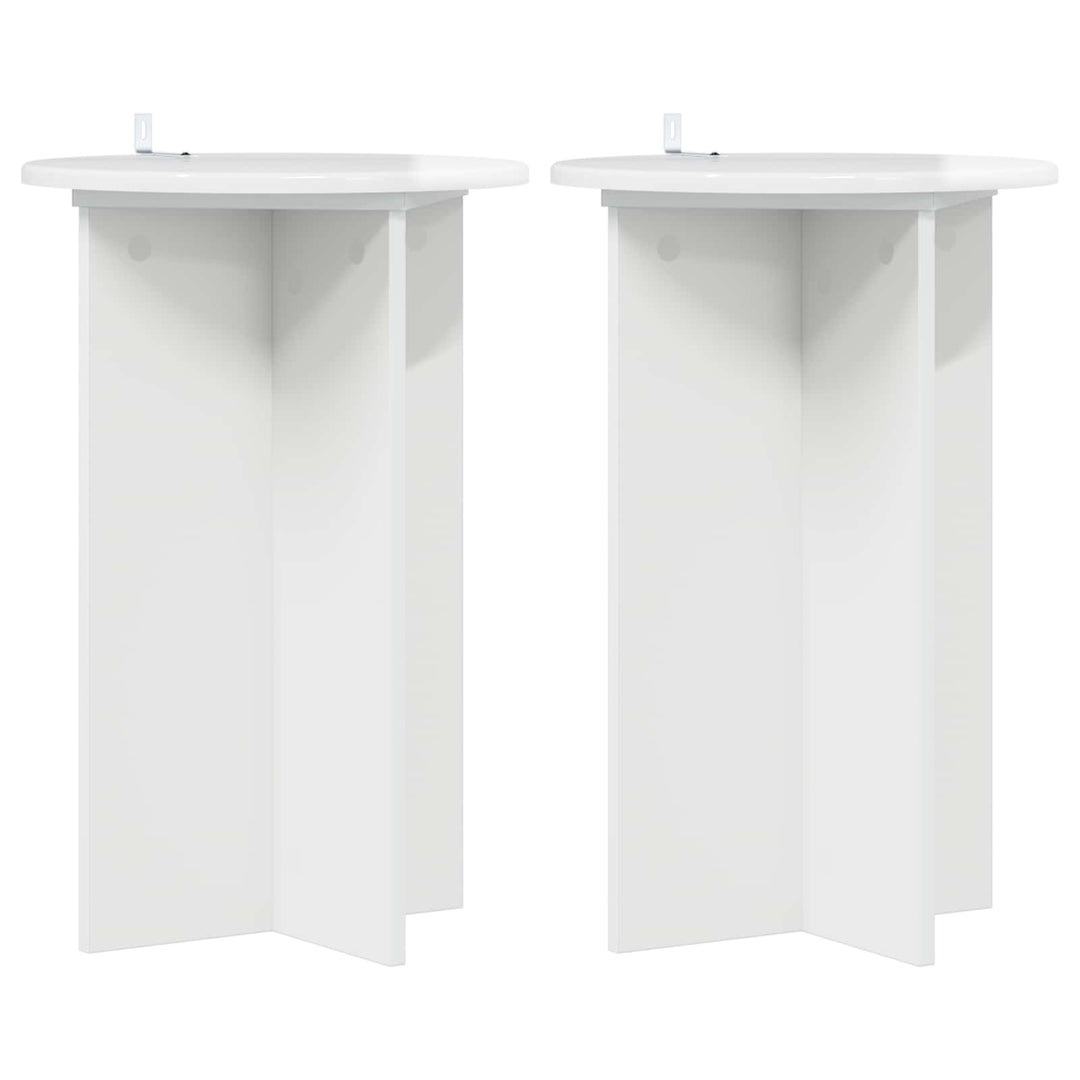 Planteholder 2 pcs Hvid højglans Ø40 x 60 cm Konstrueret træ