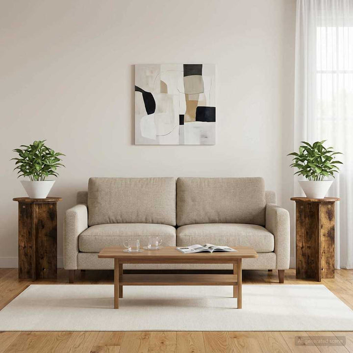 Planteholder 2 pcs Røget eg Ø40 x 60 cm Konstrueret træ