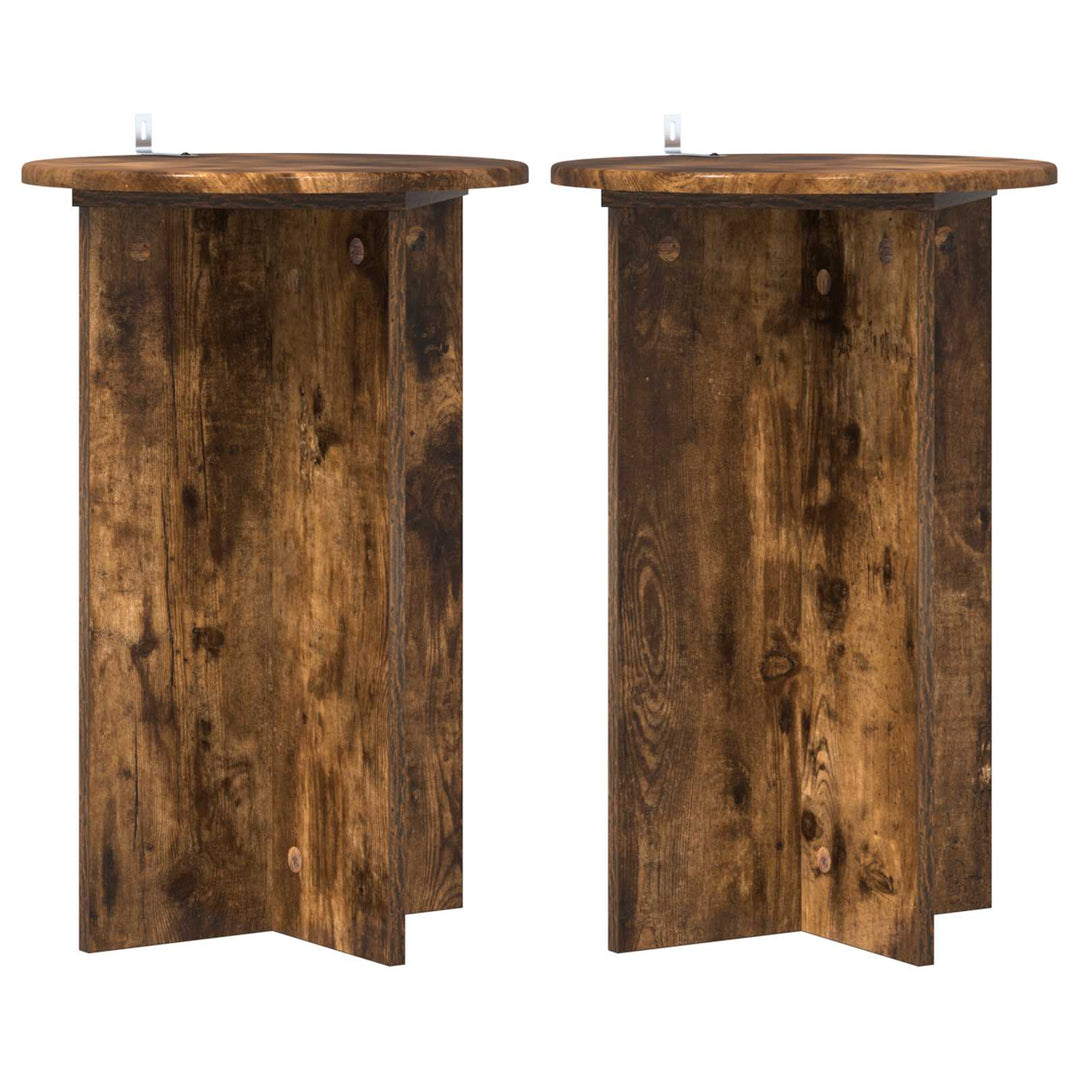 Planteholder 2 pcs Røget eg Ø40 x 60 cm Konstrueret træ